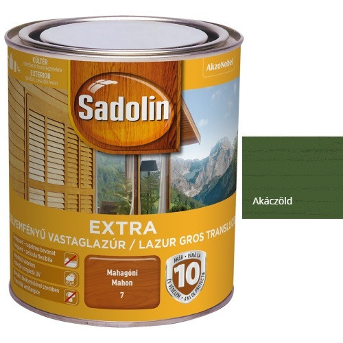 Sadolin Extra vastaglazúr - Akáczöld 750 ml