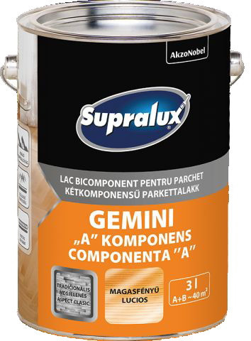 Supralux GEMINI 2 komponensű parkettalakk - "A" magasfényű, 1,87 l