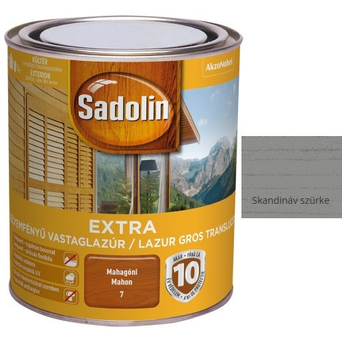 Sadolin Extra vastaglazúr - Skandináv Szürke 750 ml