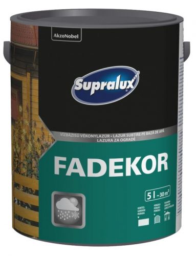 Supralux FADEKOR vízbázisú vékonylazúr 5 liter  - Antracit